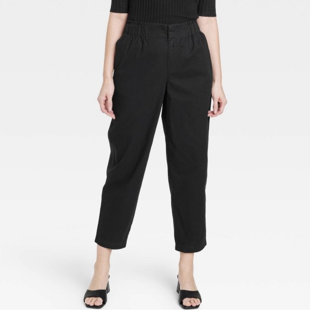 Women's High-Rise Tapered Ankle Chino
Pants - A New Day™ Black M